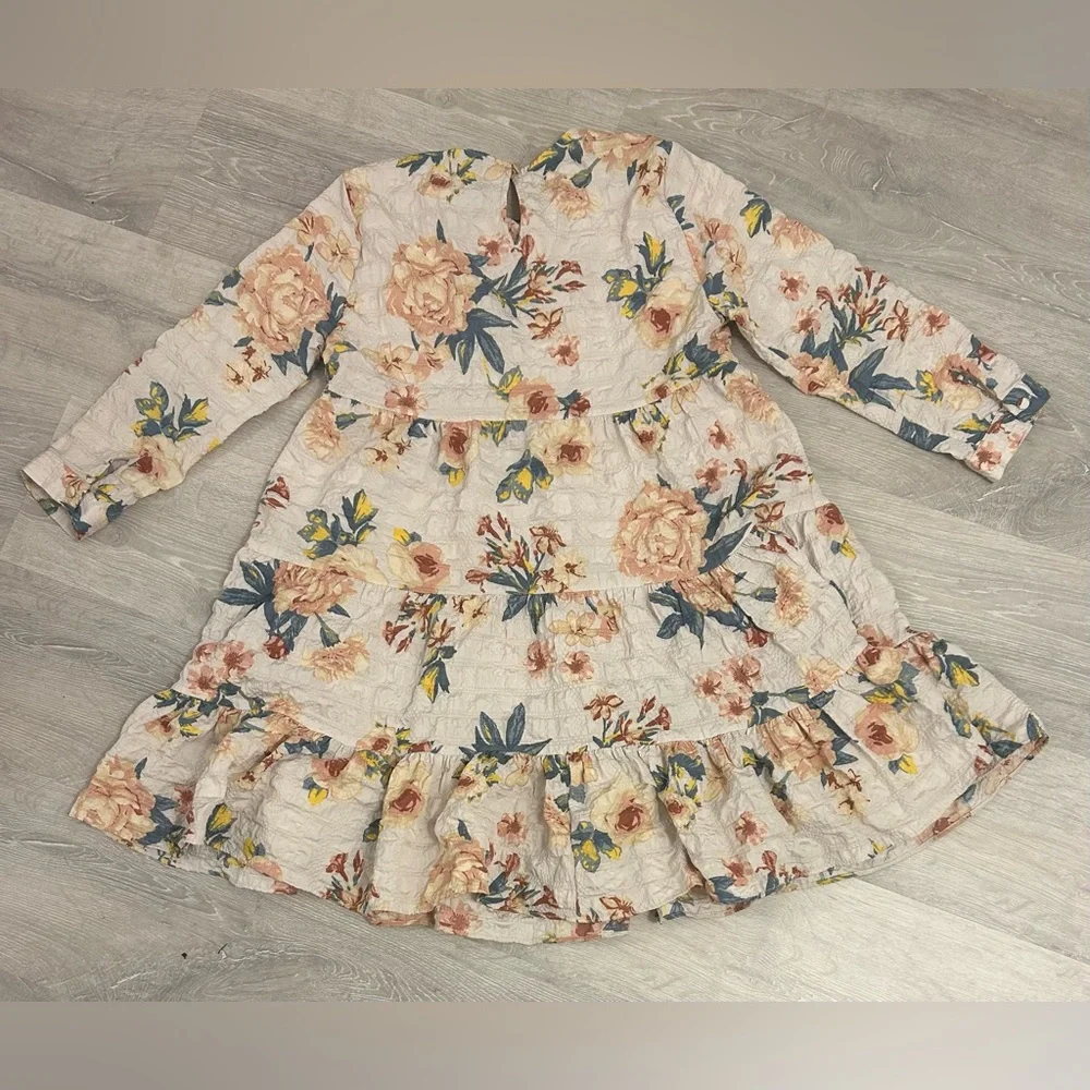 Zara Size S Sharon Floral Tiered Ruffle Babydoll Dress - Picture 4 of 7